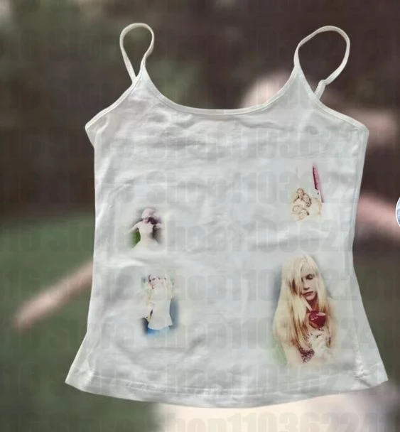 Punk tlač Grafické nádrže Top rukáv bez rukávov Dámska plodina Top Vintage Goth Fairycore Sexy korzet grunge camis y2k emo girl 2000s kPop