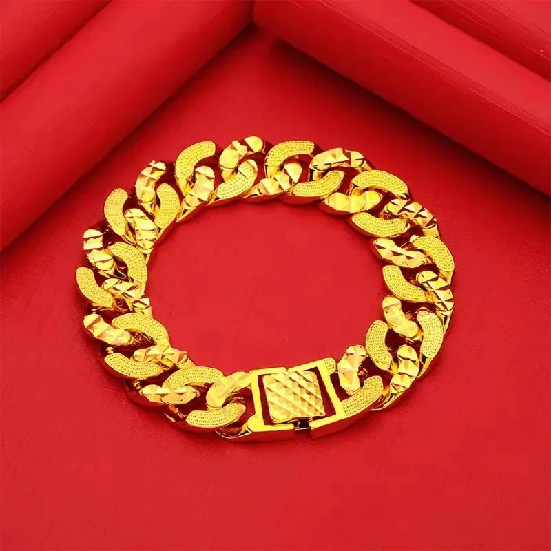 Pure Gold Au999 24K Real Gold Pánsky náramok Pánsky náramok Pánsky náramok Zlato skutočný zlatý náramok vysokokvalitný