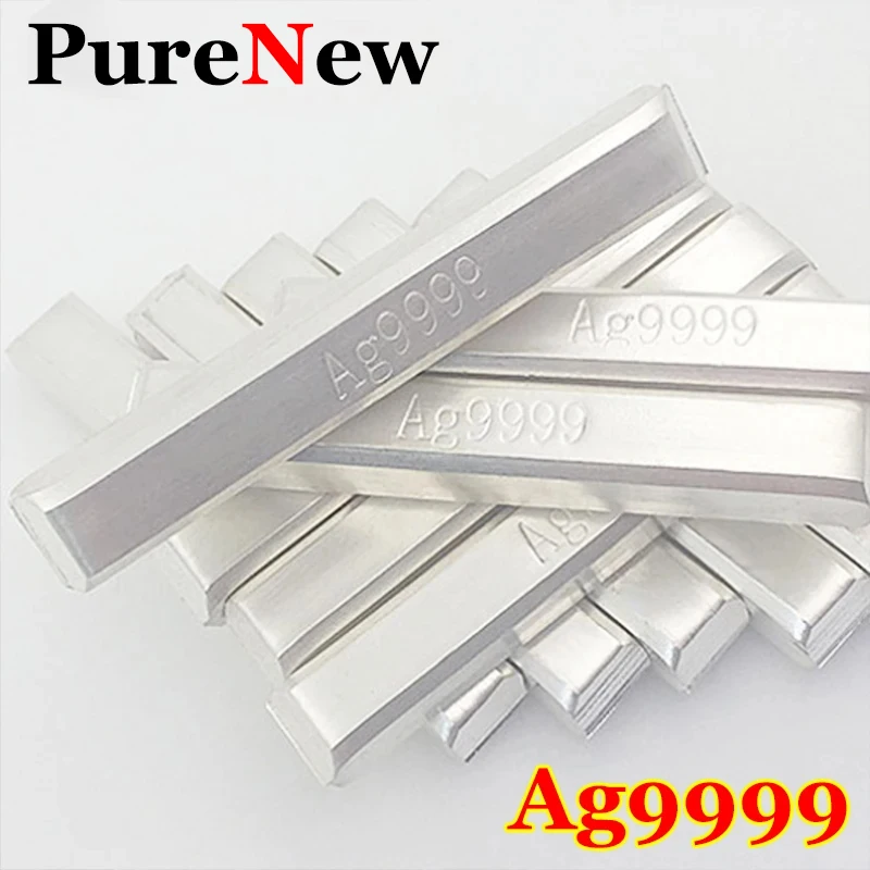 Purenew Premium 10-100G Sterling Silve Bullion 9999 Striebro ingotný materiál každý bar s pečiatkou AG9999 Pure 999 Strieborné tyče