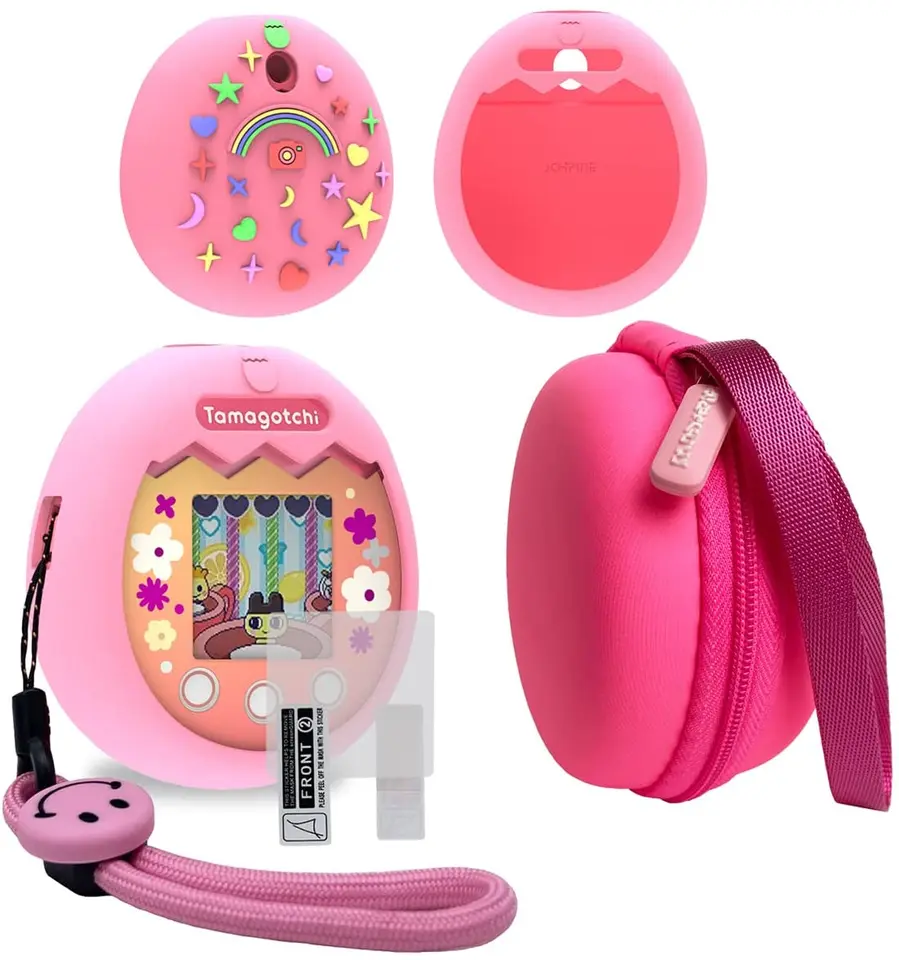 Puzdro a silikónový kryt a silikónový kryt a obrazovka Pprotect a Lanyard pre Tamagotchi Pix （iba kryt puzdra）