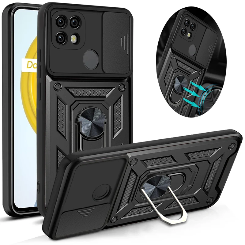 Puzdro Armor pre Shockproof pre OPPO Realme 8 9 Pro Plus 8i C31 C20 C21 C11 C21Y Fundas Cover Camera Ochrana Fundas Ochrana