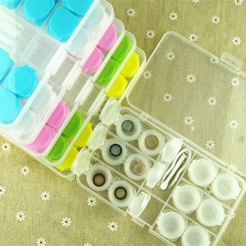 Puzdro kontaktné šošovky Random Colors Container Set Sadovca držiaka úložiska