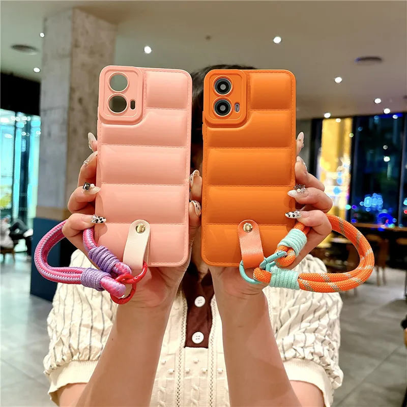 Puzdro na dolnú puzdro pre telefón pre Motorola Moto G13 G22 G32 G34 G52 G54 G62 G82 G84 Edge 30 40 G73 E13 Gombod Lanyard Cover