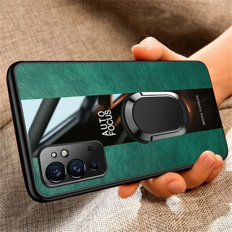 Puzdro na magnetický držiak pre OnePlus 9 Pro 9 RT 9R Luxusný kožený kryt pre jeden plus 9rt 9 R 9Pro Štýlový silikónový nárazník proti šokom
