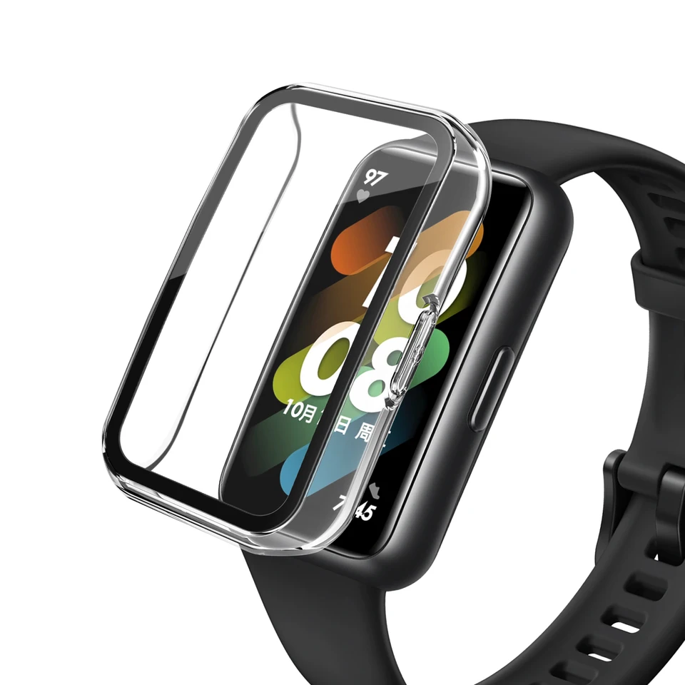 Puzdro na ochranu obrazovky pre Huawei Band 7 Plastové tvrdé puzdro Temperovaný film 0,188 mm dotyk citlivý pre Huawei SmartBand 7