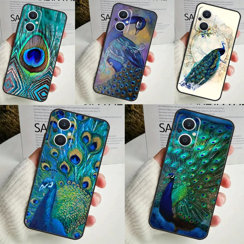 Puzdro na perie páv pre vtáky pre Oppo Reno 11f 10 Pro 4 5 6 7 8 Lite 4Z 5Z 8T OPPO Nájdite x6 x5 Pro x2 x3 neo kryt