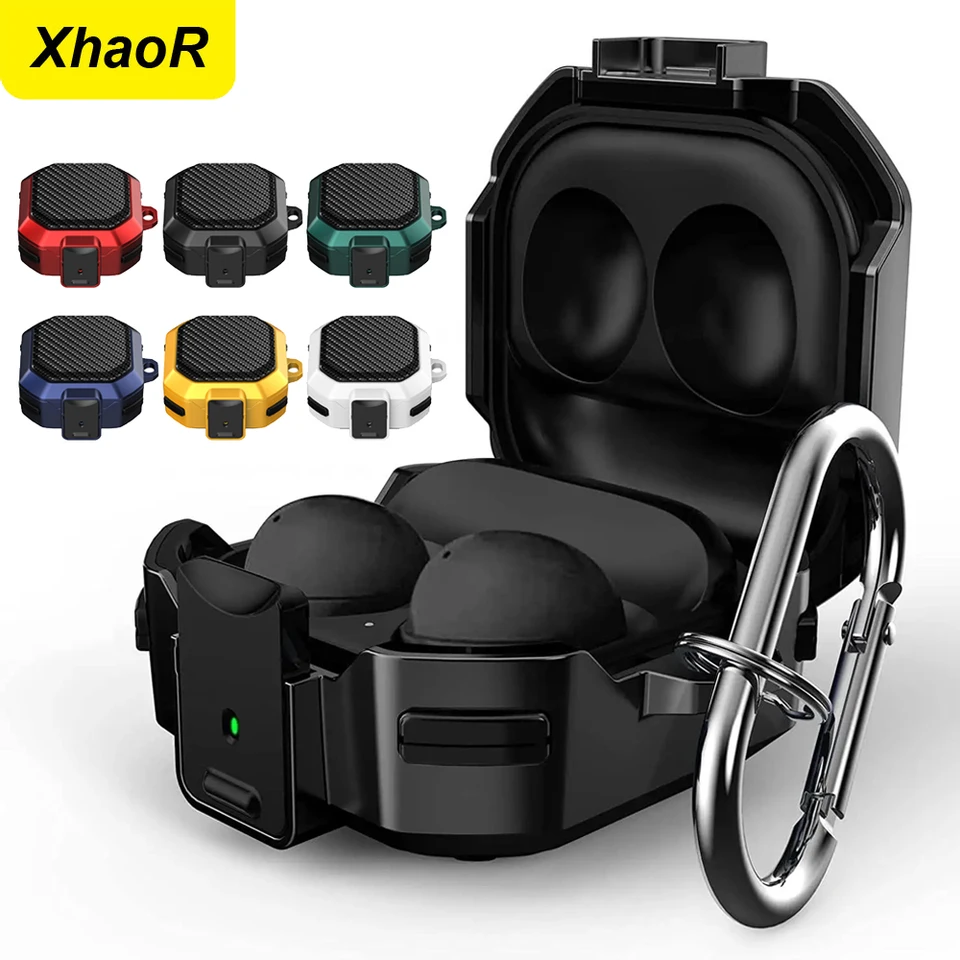 Puzdro na slúchadlá na spínač uhlíkových vlákien pre Samsung Galaxy Buds 2 Pro Fe Live Cover Full Protection Shock odolný voči škatule Keychain
