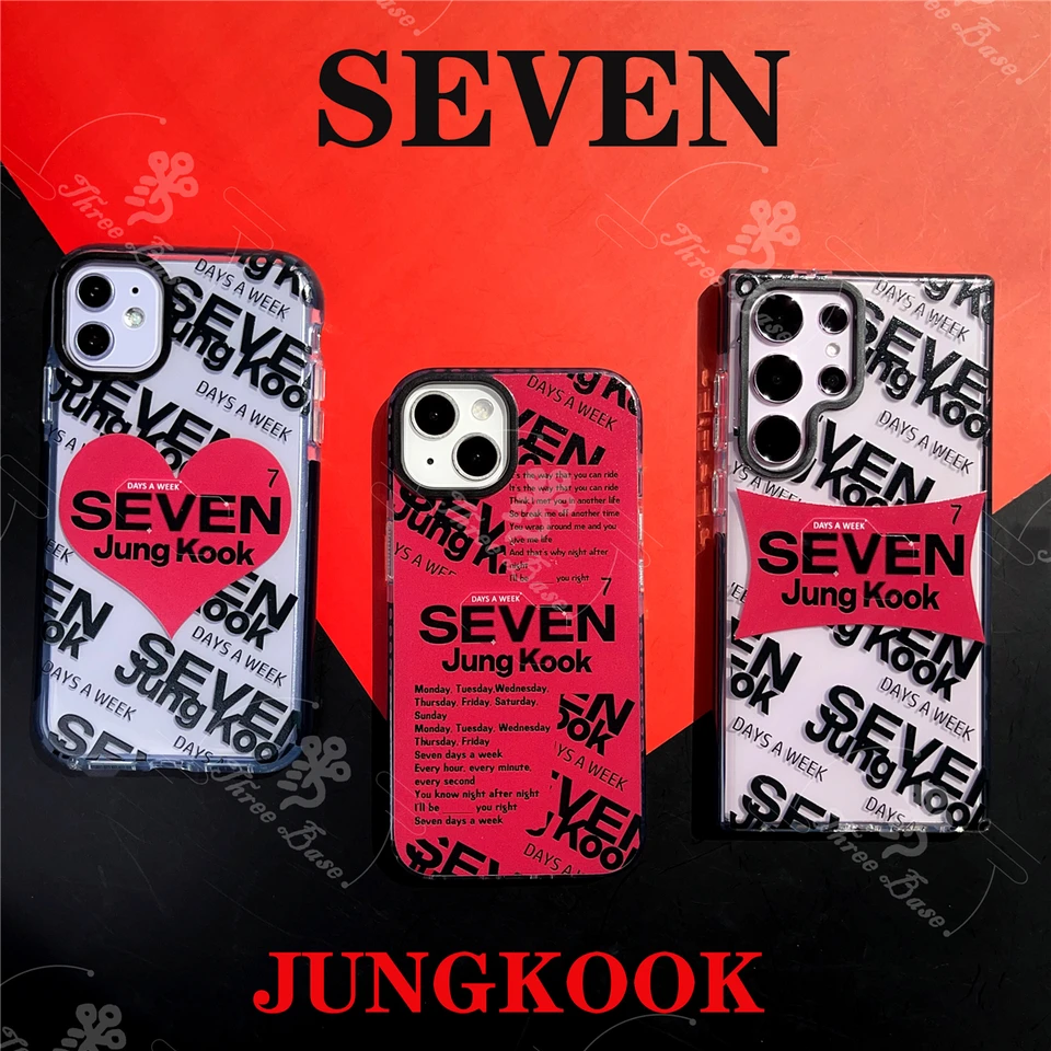 Puzdro na telefón KPOP Jungkook Seven pre Samsung Galaxy S24ultra S23fe S23 S22+ S21FE S20FE A35 A55 A05S A52 A53 A15 A15 A14 A23 A24 A25 A25