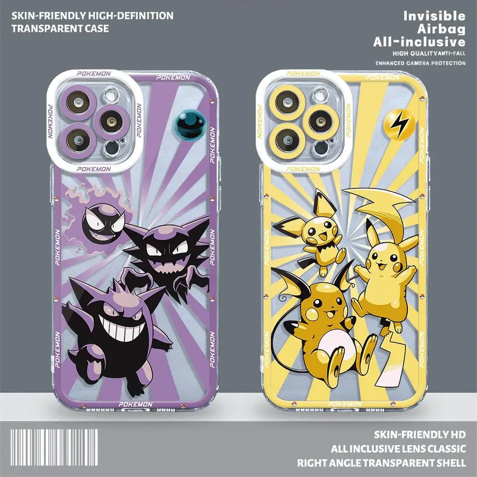 Puzdro na telefón Pokémon pre Apple iPhone 11 13 14 Promax 15 Pro 7 8 Plus 12 Mini x X MAX XR SE 2022 Číry silikónový kryt