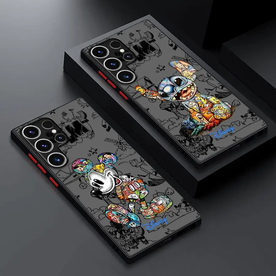 Puzdro na telefón pre Galaxy Samsung S24 S22 S25 Ultra S9 S20 Fe S23 Plus S10 S21 Strachproof Funda Cover Mickey Disney Stitch Alien