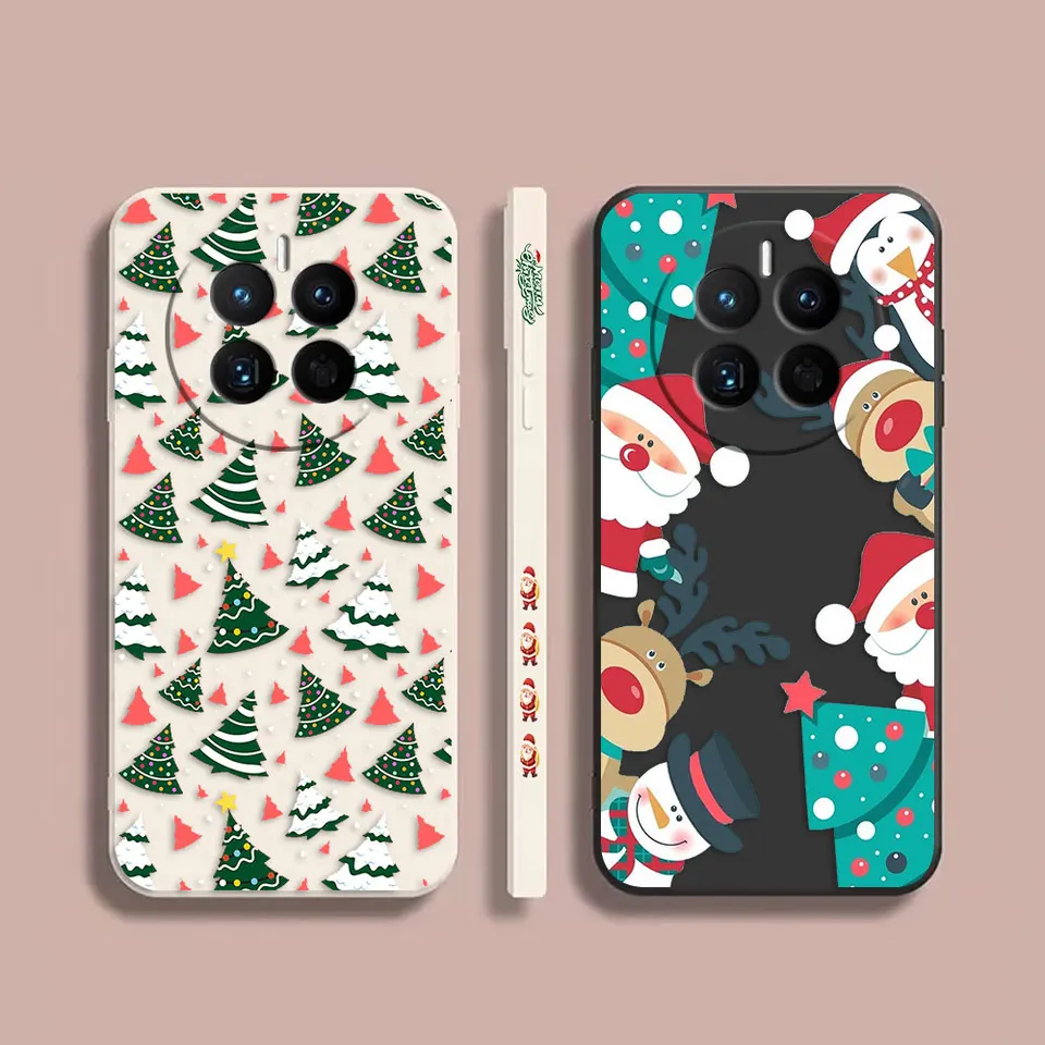 Puzdro na telefón pre huawei mate 20 20x 30 40 40 P20 P30 P50 P50 Lite Pro Plus Silikone Case Funda Coque Shell Merry Christmas Tree Ježiško