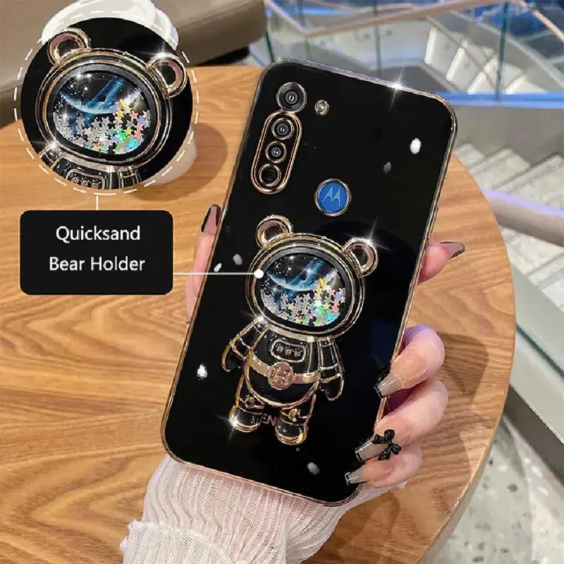 Puzdro na telefón pre Motorola Moto G8 Power Motorola G8 Power Soft Silikone Luxury Plataing Cartoon Bear Fook Ploš