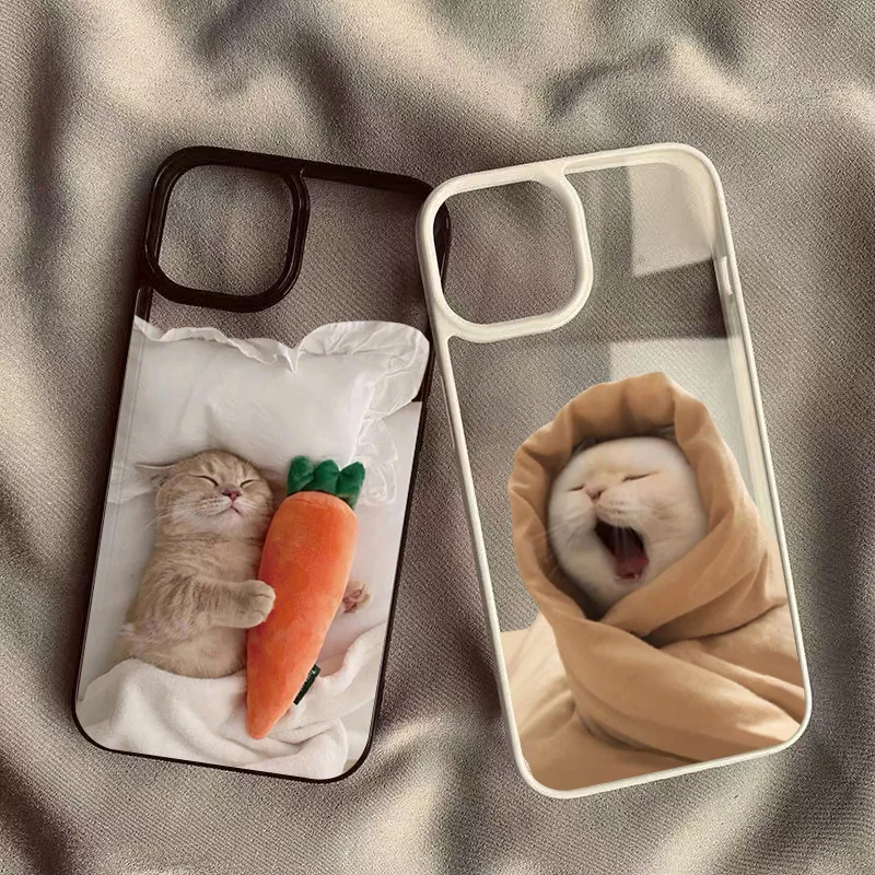 Puzdro na telefón pre Samsung Galaxy S24 S23 S22 Ultra S24 Fe A06 A16 A54 A35 A15 A55 A52 A34 5G S25 Funny Cute Cute Cat Silikone Cover