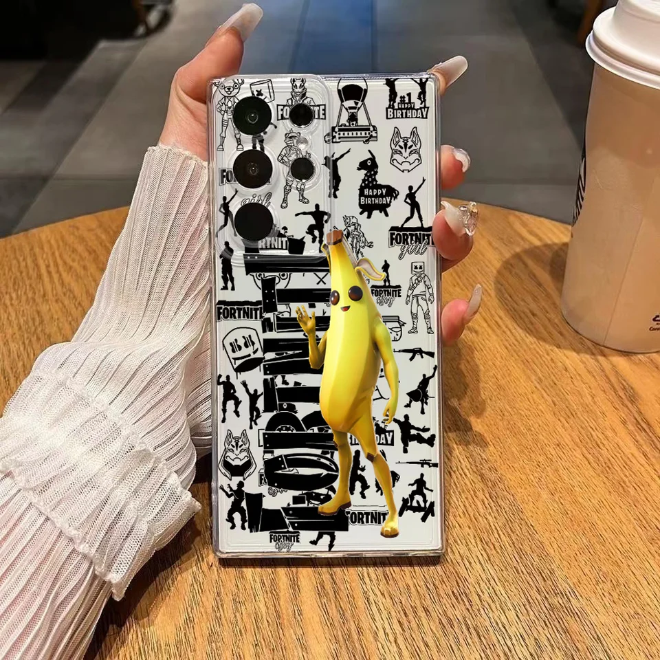 Puzdro na telefón pre Samsung S25 S24 S23 S22 S21 S20 Fe Note20 plus ultra lite f-fortnites-5g číry mäkký TPU kryt TPU