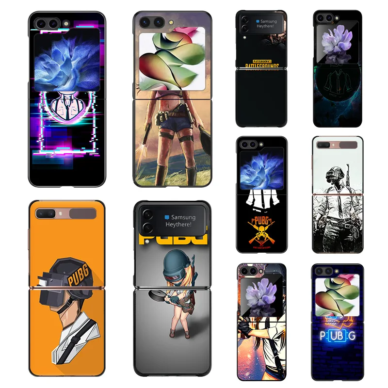 Puzdro na telefón pre Samsung Z Flip 6 5 4 3 Galaxy Zflip6 5G Flip5 flip4 flip3 flip3 PUBG Game Black Hard Fotoaparát ochranná zátoka