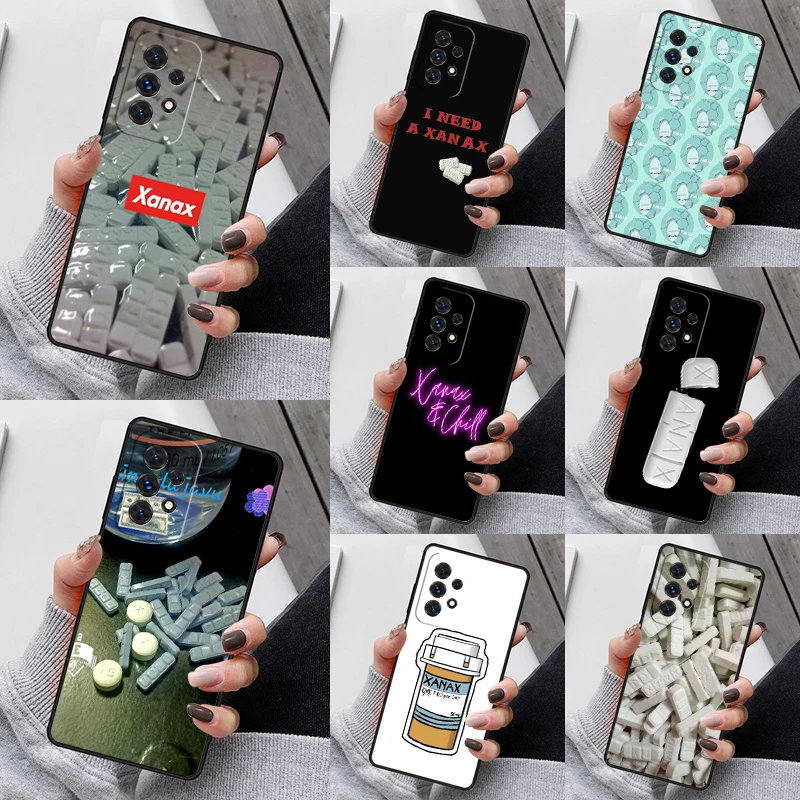 Puzdro na telefón Xanax chill pilulky pre Samsung Galaxy S23 S21 S20 Fe S24 S22 Ultra Note20 S10 S9 S8 Plus A40 A52 A12 A13 A53