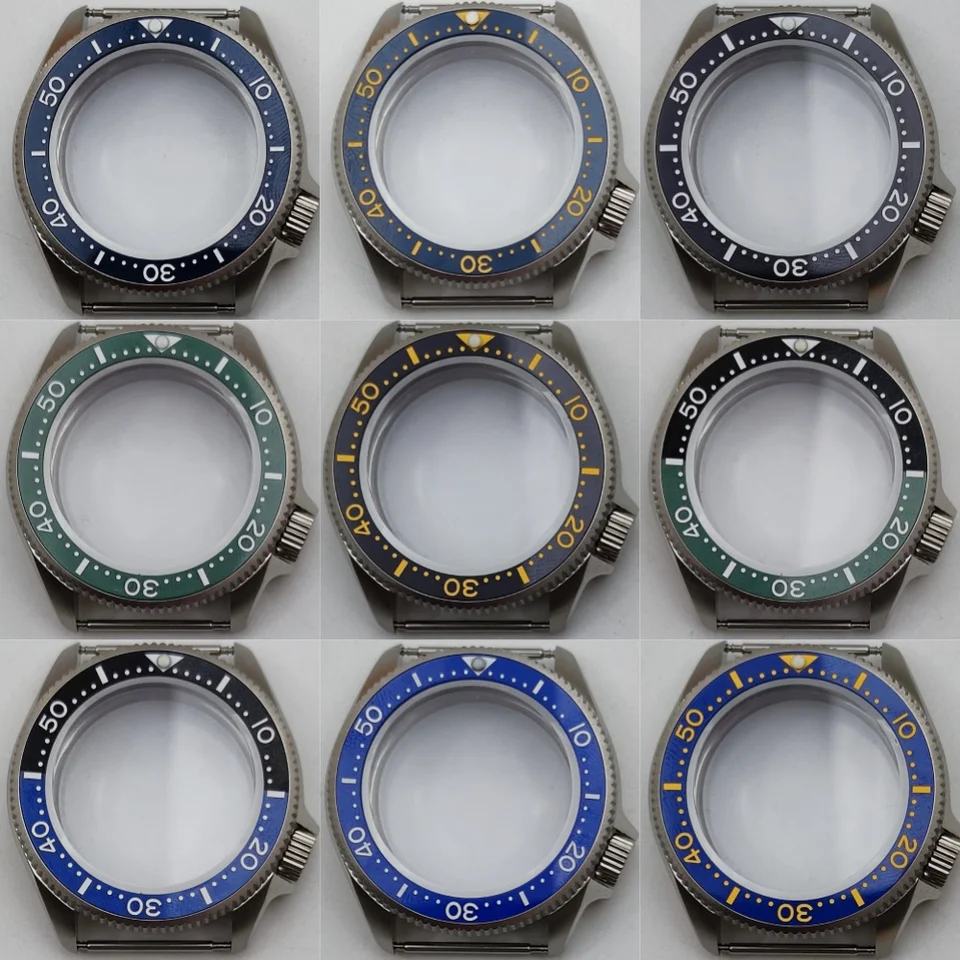 Puzdro NH35 4 hodina strieborná nehrdzavejúca oceľ 37 mm Pase puzdro modrá zelená čierna keramická rámový ráme