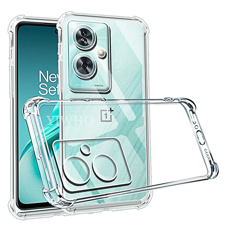 Puzdro o nárazoch pre telefón pre OnePlus Nord N30 SE CE 3 LITE N20 N200 N10 N100 CE 2 2T Priehľadný číry silikónový mäkký zadný kryt TPU