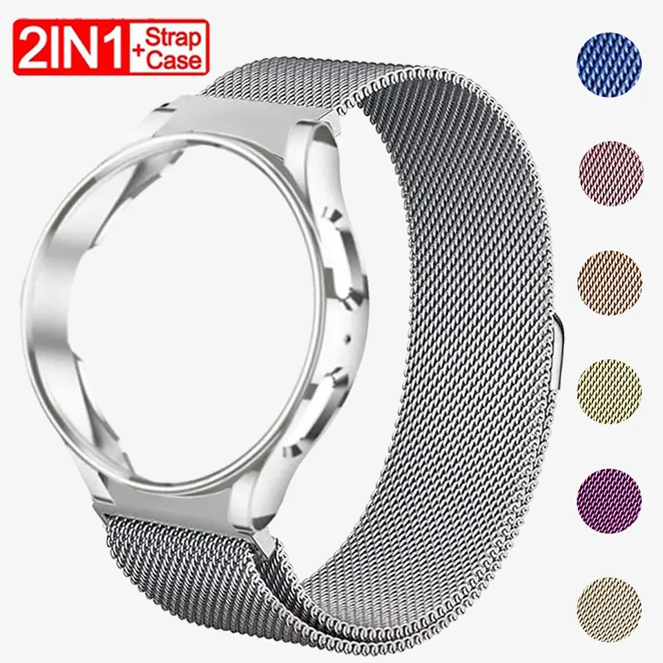 Puzdro+popruh pre Samsung Galaxy Watch 6 Classic 43 mm 47 mm Milan Metal Strap TPU Case Galaxy Watch 6 40 mm 44 mm kryt Correa Correa