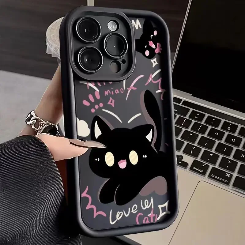 Puzdro pre iPhone 15 prípadov iPhone 14 Pro Max prípady karikatúra pre mačky pre iPhone 11 12 13 Pro xs xr x 7 8 plus SE2 Soft Cover