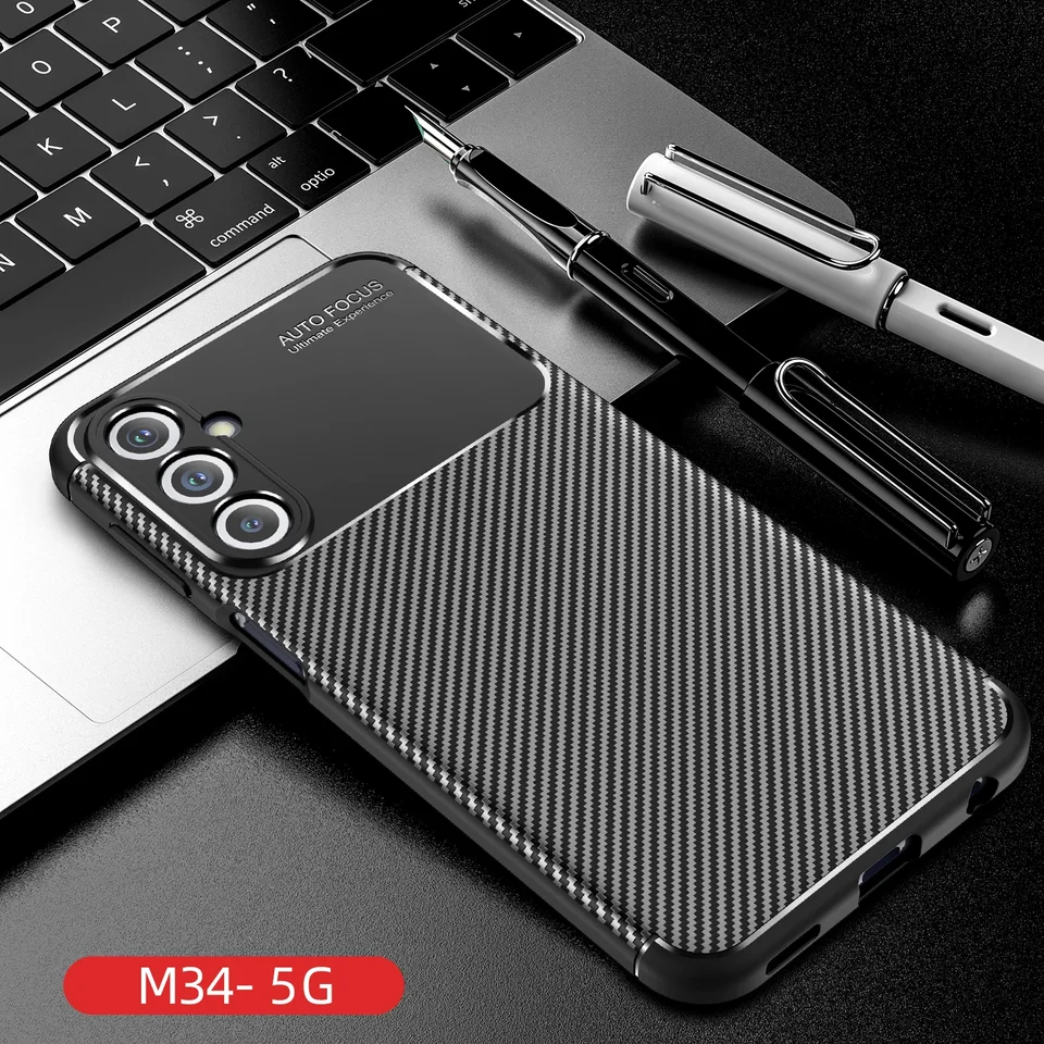 Puzdro pre luxusné vlákno textúry pre puzdro pre Samsung Galaxy M34 M54 F54 M14 F14 A14 A24 A34 A54 A05 A05S A15 A25 A35 A55 5G 5G Zadný kryt zadného krytu