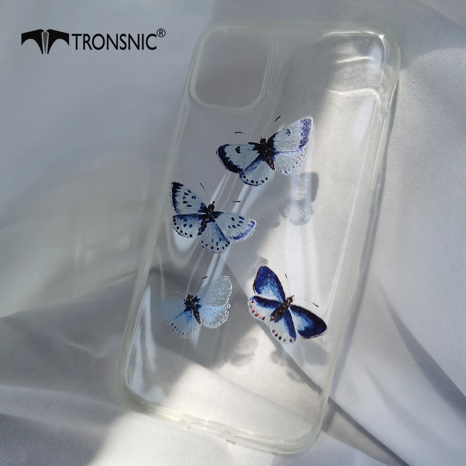 Puzdro pre motýľový telefón pre Huawei P30 P30 P40 Pro Lite Soft Soft Silikone Blue puzdro pre Huawei P20 P10 Pro Lite P9 Leskiny Cover