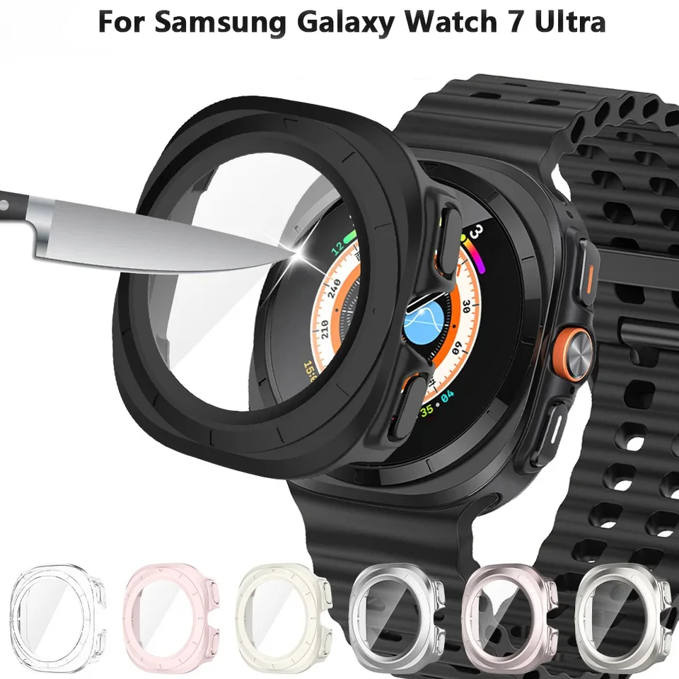 Puzdro pre PC pre Samsung Galaxy Watch 7 Ultra 47 mm temperované sklenené sklenené protiskratiny Obrazovky Chránič nárazníka Časti