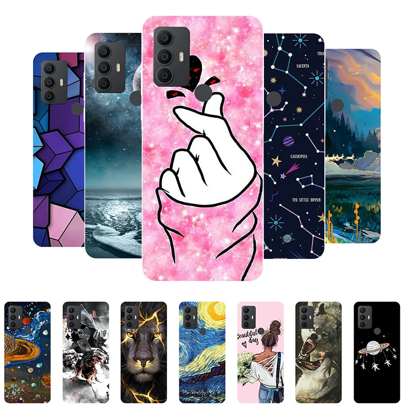 Puzdro pre TCL 306 kryt 6102H Soft Silikone Cute Chatce Cryvers pre TCL 305 Puzdrá telefónu TCL305 Ochranný nárazník