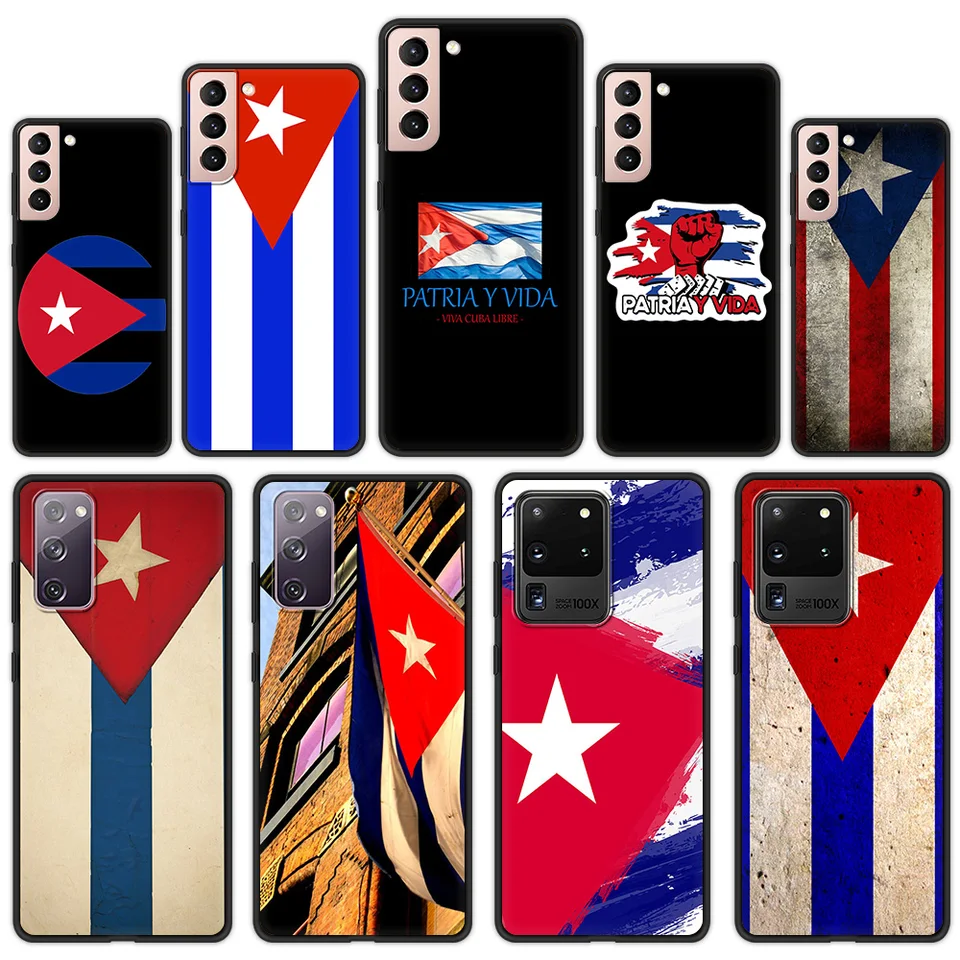 Puzdro pre telefón Cuba Flag Art pre Samsung Galaxy S24 S23 S22 S21 Ultra S20 Fe S10 S9 Plus S10E S8 10 Lite Shell Silikone Black Cover