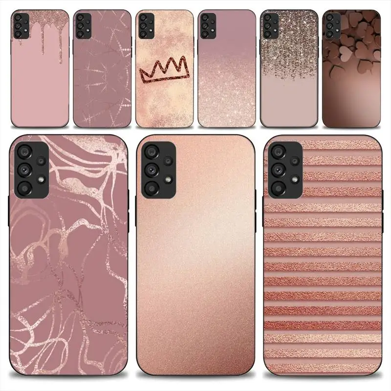 Puzdro pre telefón Rose Gold pre puzdro pre telefón Samsung Galaxy A51 A71 A13 A73 S23 A52 A53 5G Soft Cover