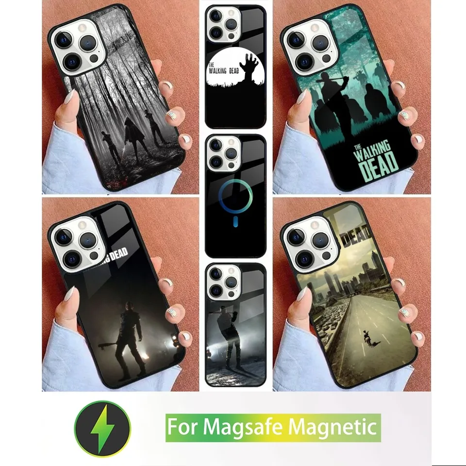 Puzdro pre telefón Walking Dead pre iPhone 15,14,13,12,11, Plus, Pro, Max Mini Magsafe magnetické bezdrôtové nabíjanie
