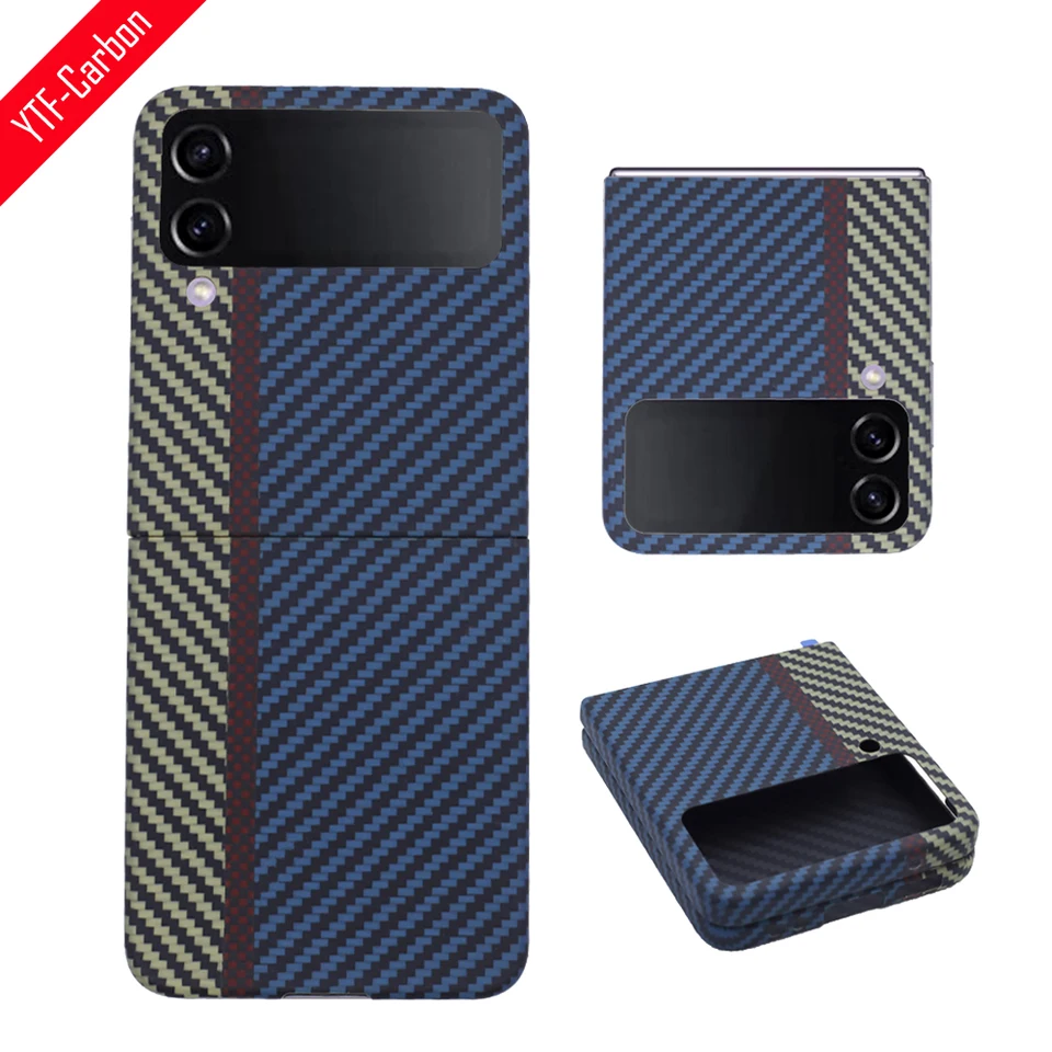 Puzdro YTF-uhlíka skutočné uhlíkové vlákno pre Samsung Galaxy Z Flip 4 puzdro Ultra tenká anti-kvapka Aramid Fiber Z Flip 5 Tvrdý telefón Telefón