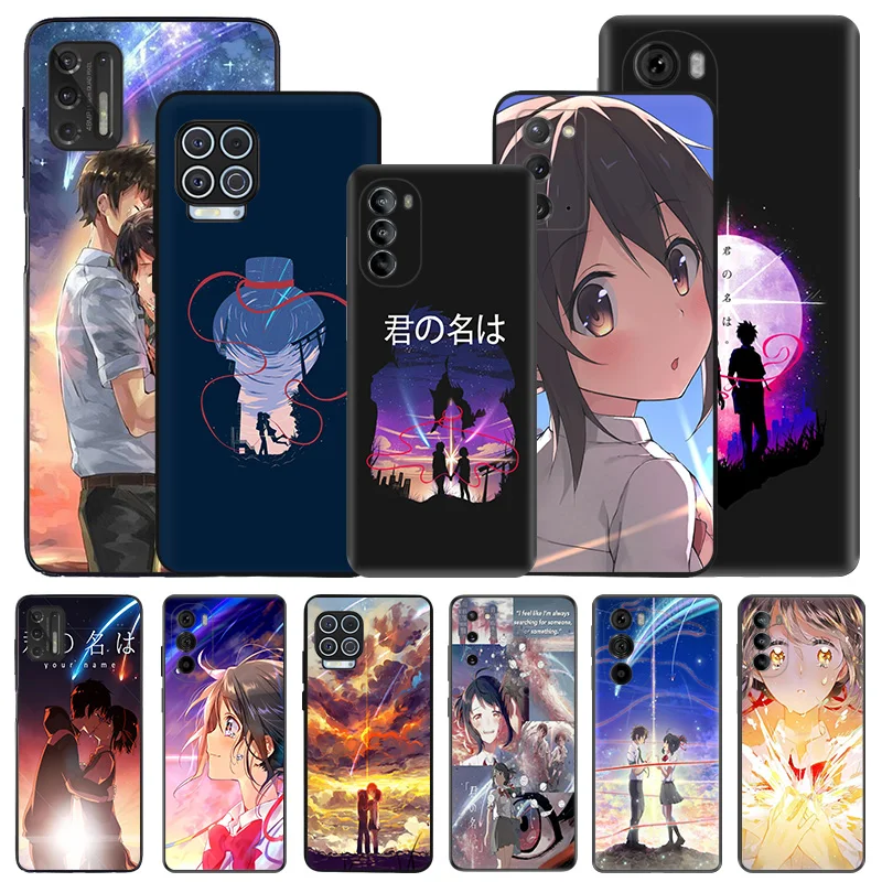 Puzdrá o mäkkých telefónom pre Motorola G53 G73 G9 G50 G51 G60 G71 G22 G32 G52 G72 EDGE40 20 30 Pro vaše meno Anime čierny matný kryt