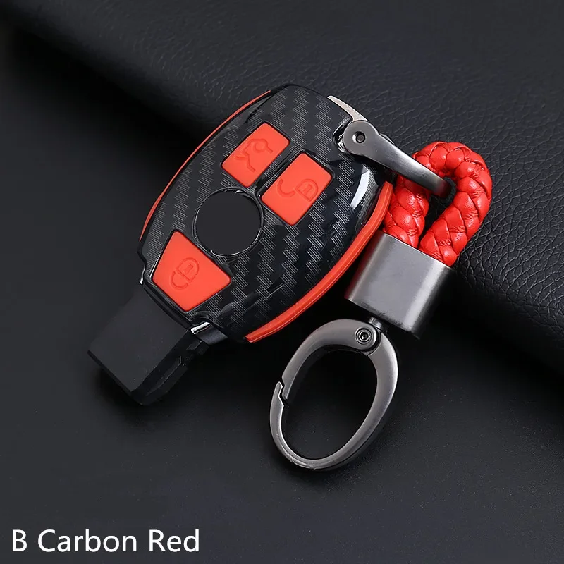 PVC Kryt kľúča z uhlíkového vlákna pre kľúče pre kľúče pre Mercedes Benz A180 A200 A260 pre Benz W203 W210 W211 AMG W204 CES CLS CLK