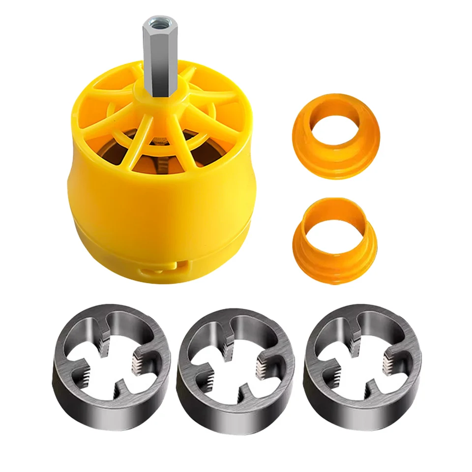 PVC Nedolovo výrobca nástroja Násútne vodovodné inštalatérske zariadenie Súprava Súprava rúrky Sada s 1/2 '' 3/4 '' 1 '' Dies Plast Pipe Tap Die Set Set