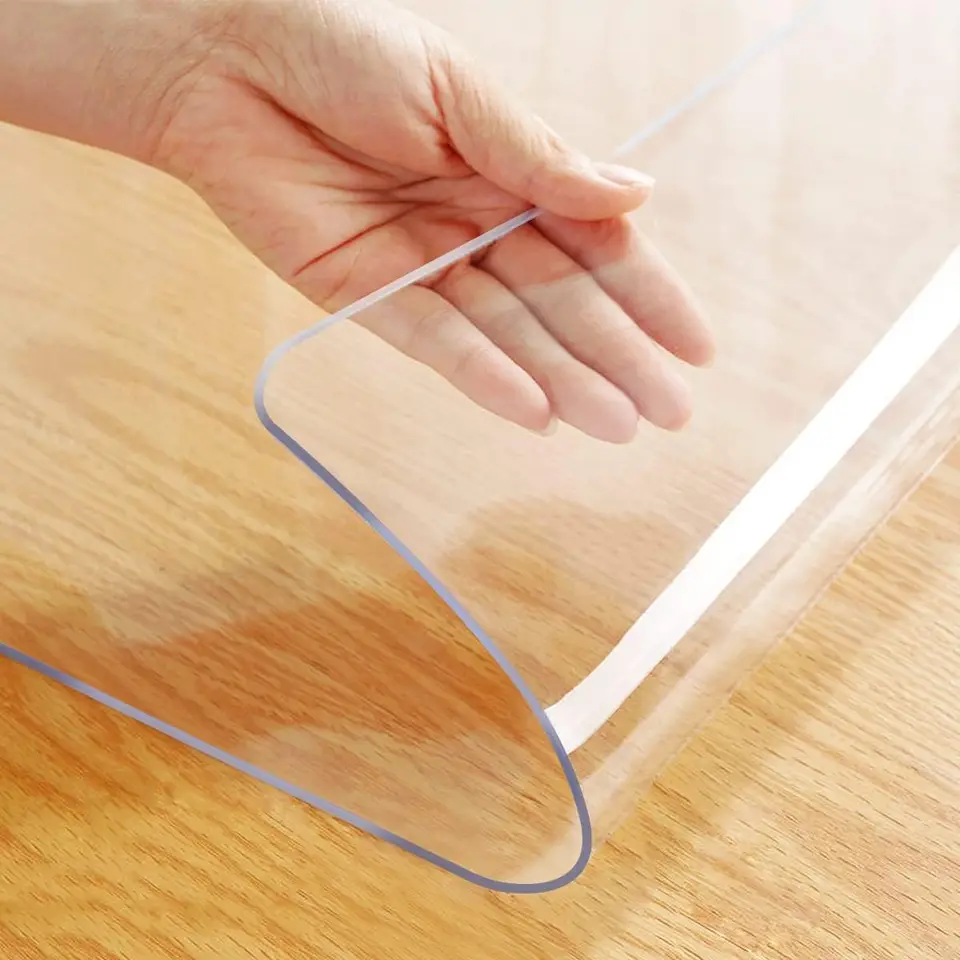 PVC Transparentný obrus s hrúbkou, rezistentnou, vodotesnou a olejovou jedálenskou rohožou, 1enk.