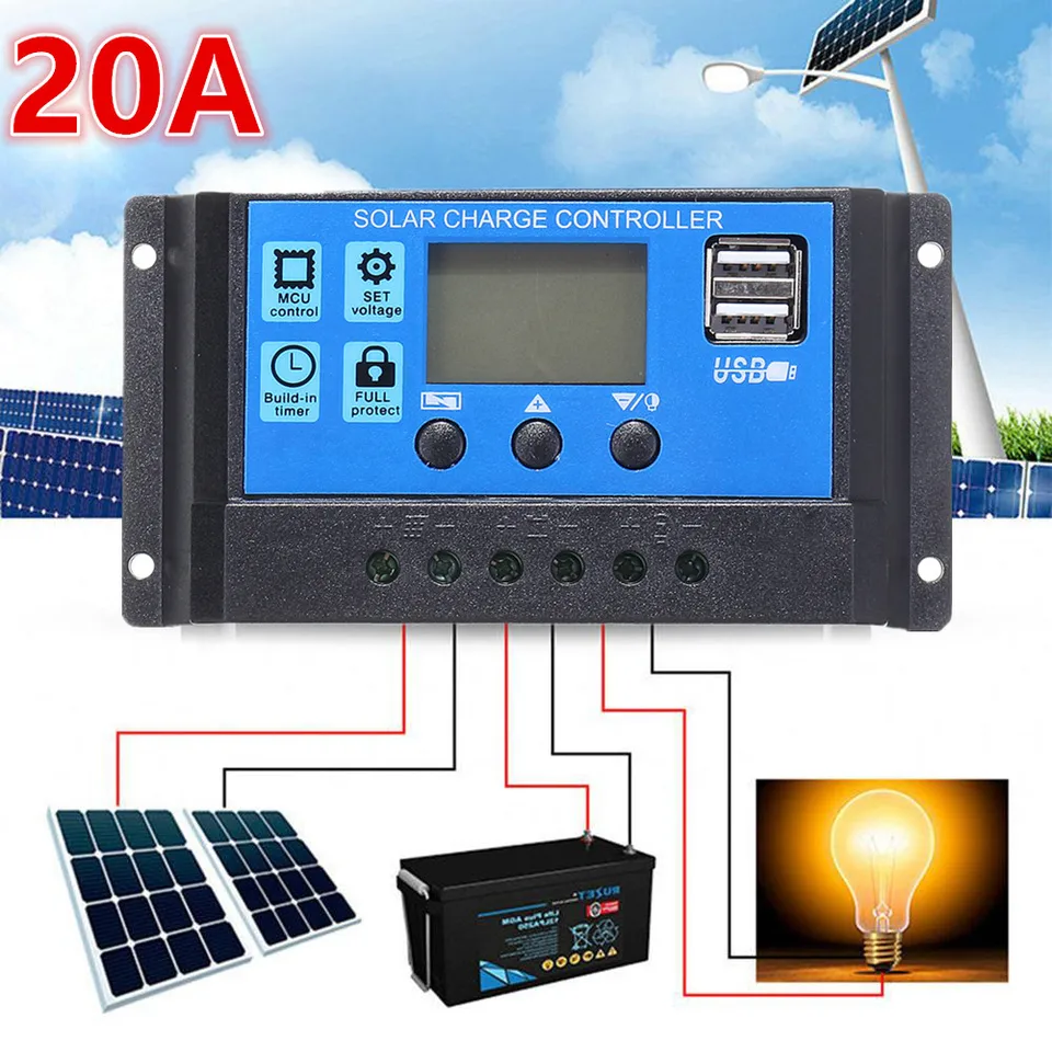 PWM Solar Controller 12V/24V Auto. 30A LCD batéria PV bunkový panel nabíjačku na nabíjačku na nabíjačku