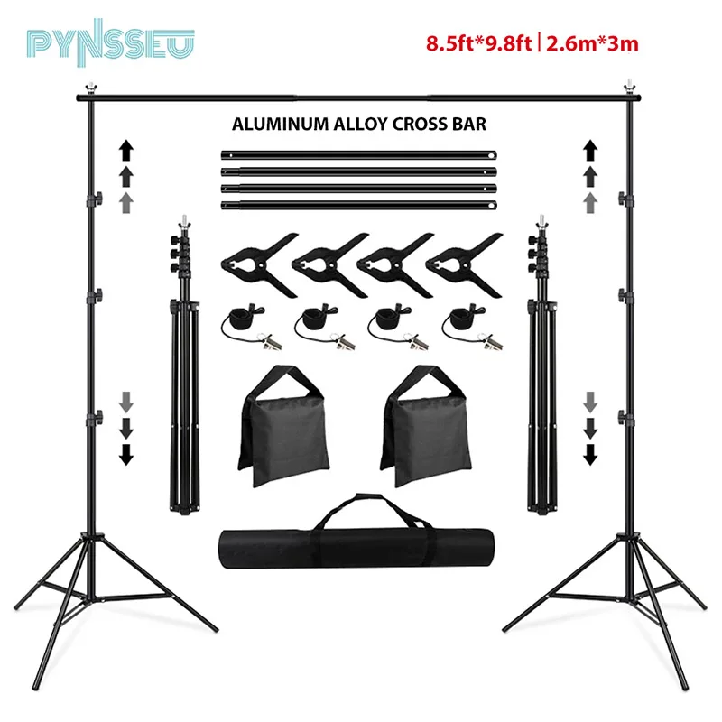 Pynsseu Kaddrop stánok 8,5 x 10ft nastaviteľná fotografická fotografia Systém podpory Systém pre fotografické Chroma Studio