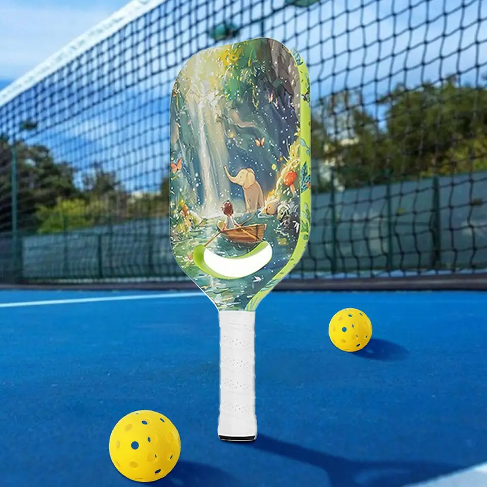 Pádlo z uhlíkových vlákien, Pádlo voštičke, Honeycomb Core bez sklzu Pickleball Racket pre začiatočníkov k pokročilému tréningu hráča