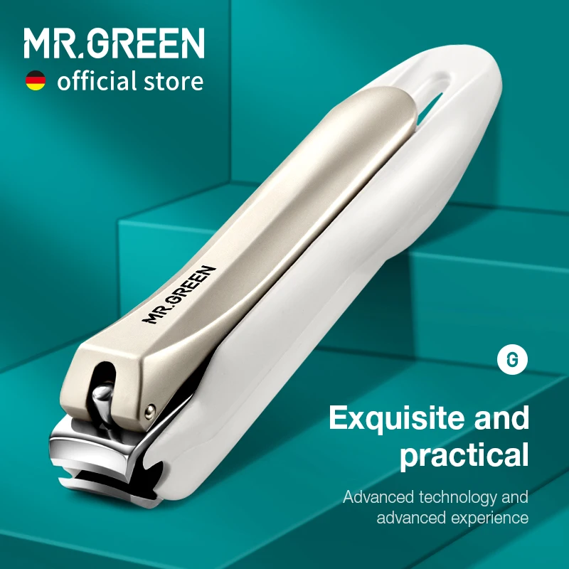 Pán Green Anti Splash Clippers Clippers nechty odnímateľného dizajnérskeho lakúry na nechty manikúrové náradie z nehrdzavejúcej ocele