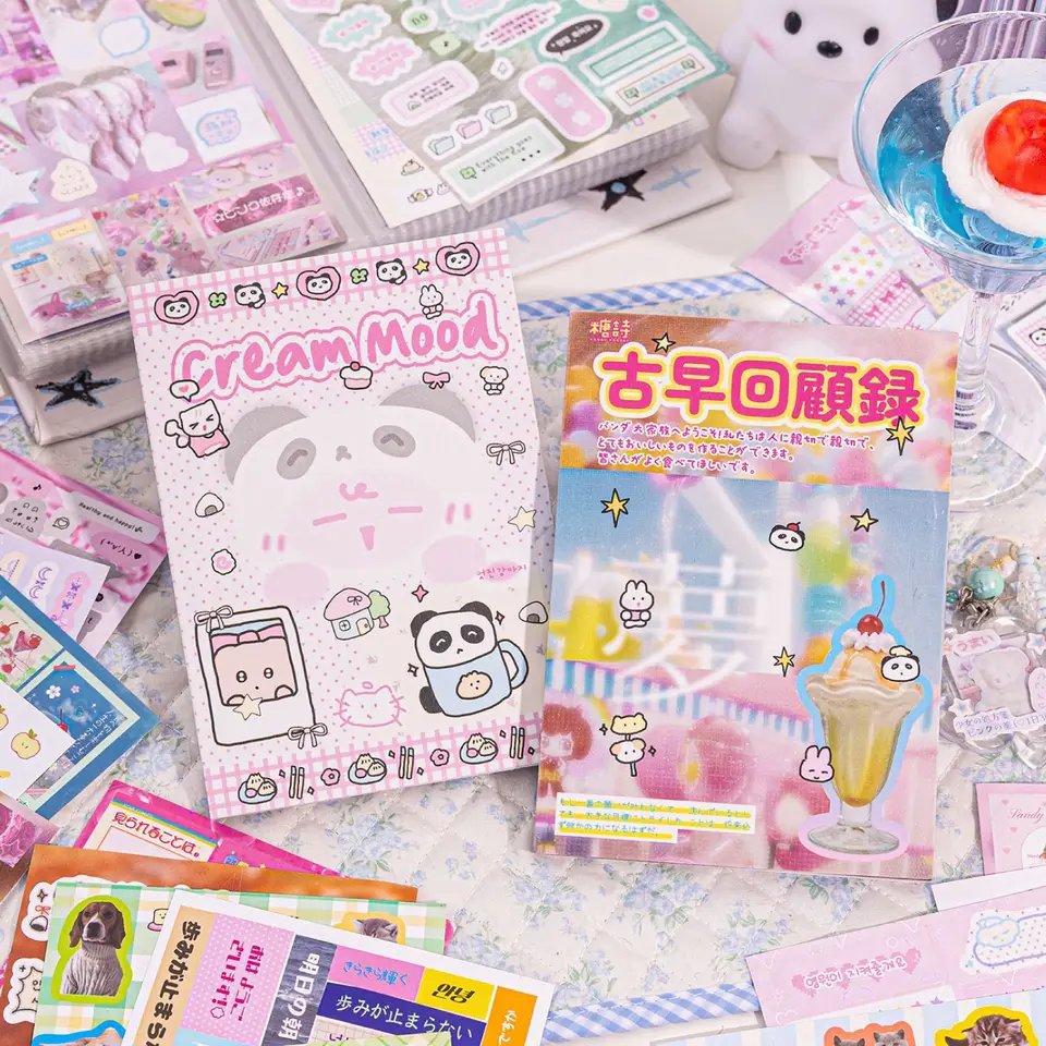 Pán Paper, 50ks/kniha ， Graffiti Animal Stickers Book, Scrapbook Notebook Desk Calendar Denník Dekorácie Ins Style Stickers