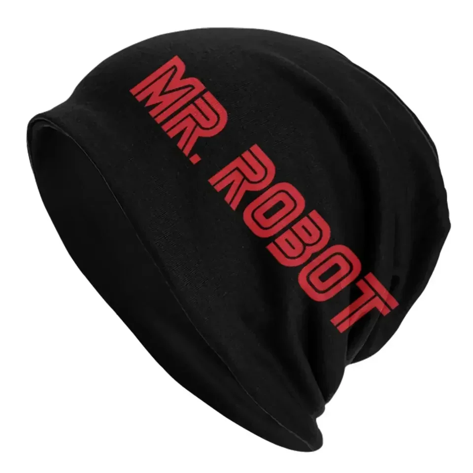 Pán Robot Red and Black Unisex Dospelé čiapky čiapky pletená kapota klobúk teplý hip hop jesenné zimné zimné klobúky lebky