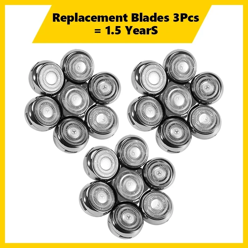Pánska 7 Blade Razor Razor Hlava hlavy plávajúce umývateľné elektrické 7D hradiace zastrihávače súprav