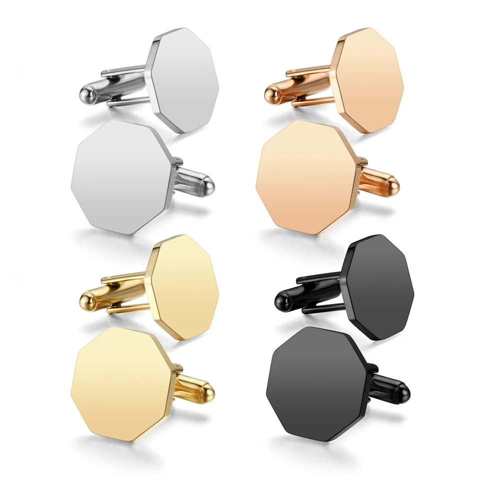 Pánska blank Cufflink Classic z nehrdzavejúcej ocele CuffLinks smolks tričko príslušenstvo Cufflinks