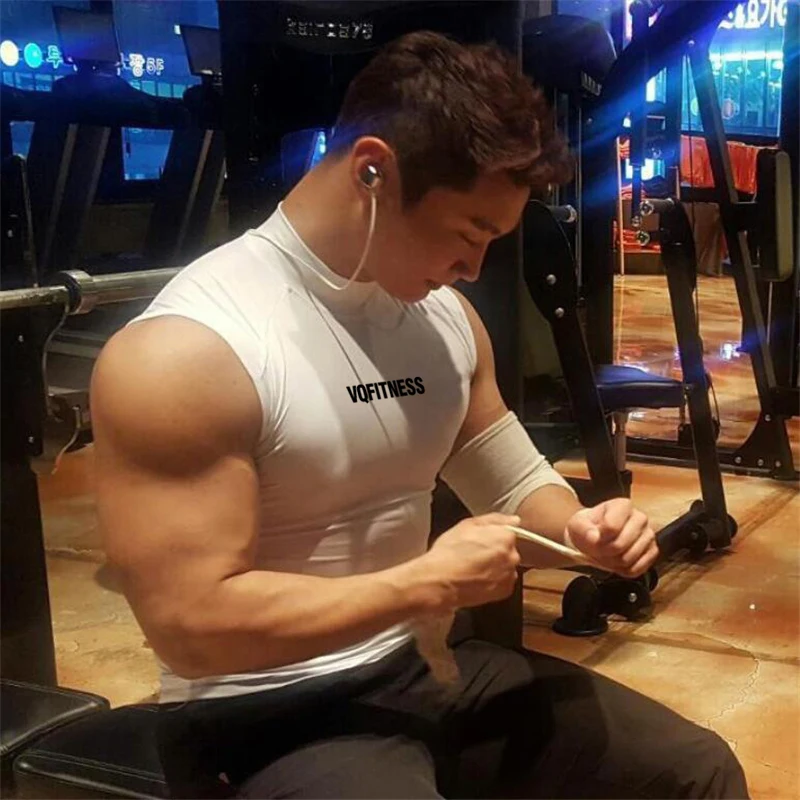 Pánska fitness séria vesty letný elastický tesný výcvik Top Sports bez rukávov tričko bez rukávov