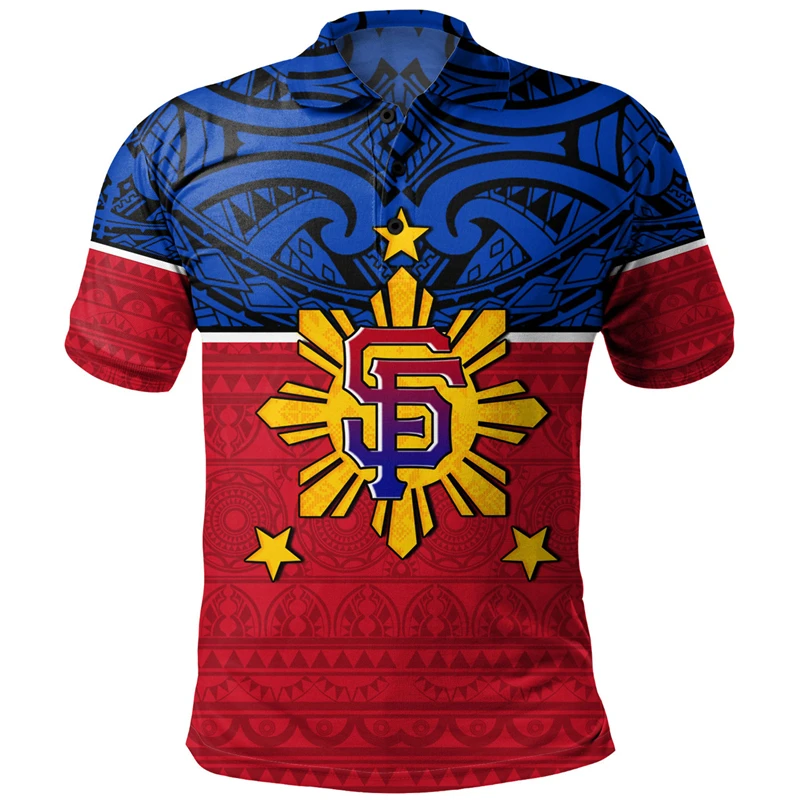 Pánska móda 3D tlačené Filipíny Národné vlajky Filipíny National Hero Day Graphic Polo košele pre mužov