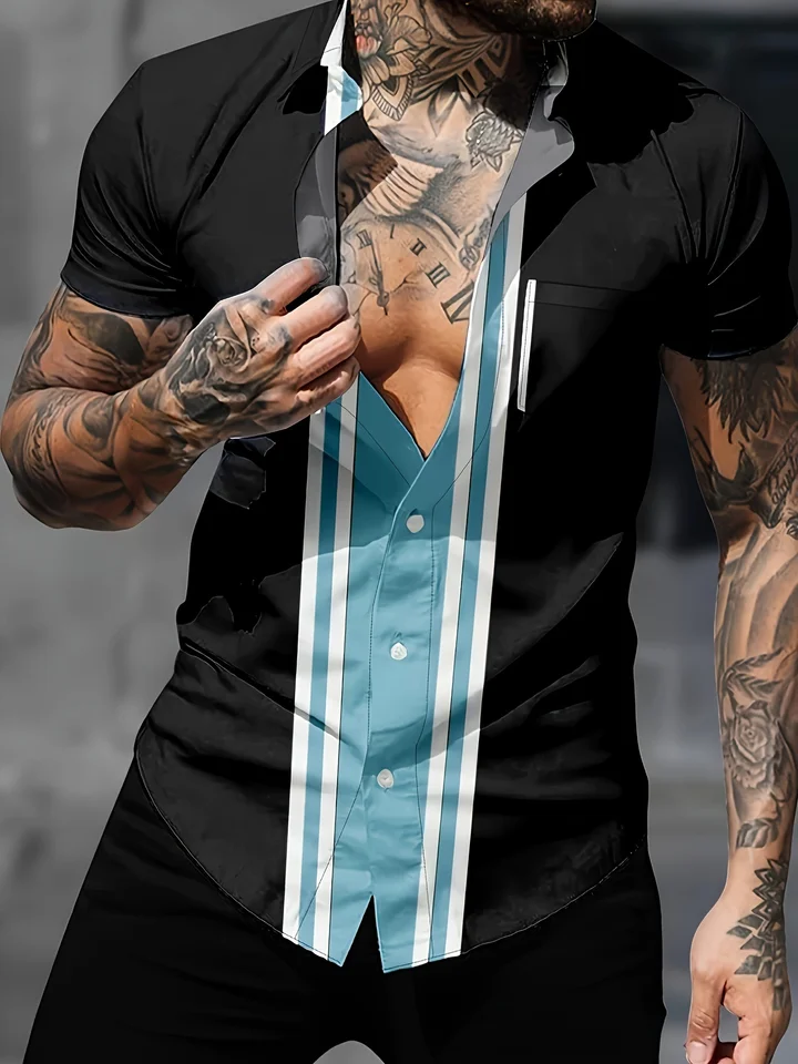 Pánska neformálna módna košeľa Summer Daily Street Cool Wear