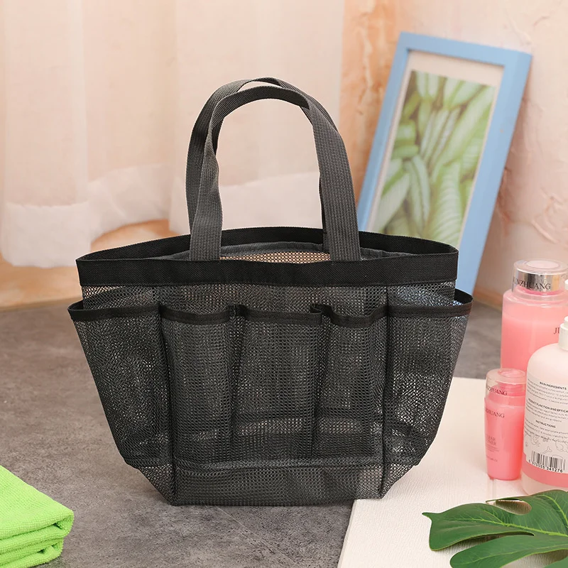 Pánska prenosná sieťová sprcha Caddy Rýchle suché sprcha Tote zavesenie kúpeľňa Toaletry Organizátor BAG 7 úložných vreciek Dvojité rukoväte