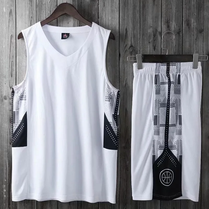 Pánske atletické basketbalové šortky + Jersey Sets Uniformy Kits College Basketball Dresy Suits Blank Basketbal Training Jersey