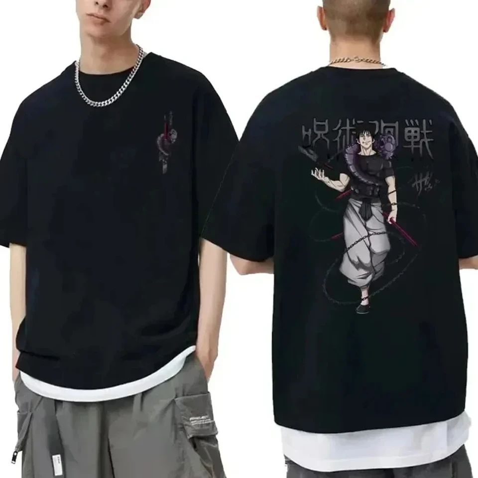 Pánske bavlnené tričko Jujutsu Kaisen Fushiguro Toji Men's Men's and Fashter Loose Tričko japonské anime bavlnené tričko Top y2k
